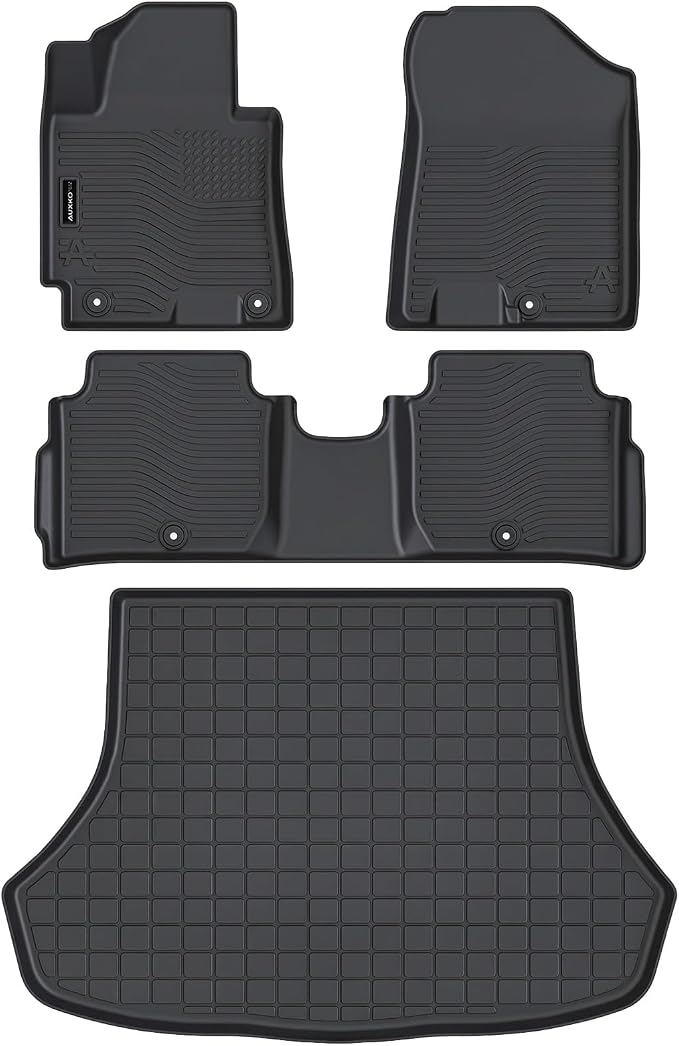 Auxko All Weather Floor Mats Cargo Mat Fits for Kia Forte (Only for Sedan) 2014-2018 TPE Liners All Season Accessories Guard Odorless Anti-Slip Floor Liners Trunk Tray