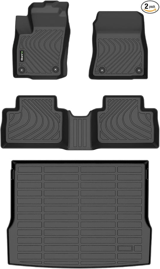 Car Floor Mats & Cargo Liner for 2025-2026 Nissan Kicks SV/SR (Not fit Kicks S/Play Model) Raised Fixed Floor(Flex Floor) All Weather TPE Automotive Floor Liners Full Set Accessories, Black