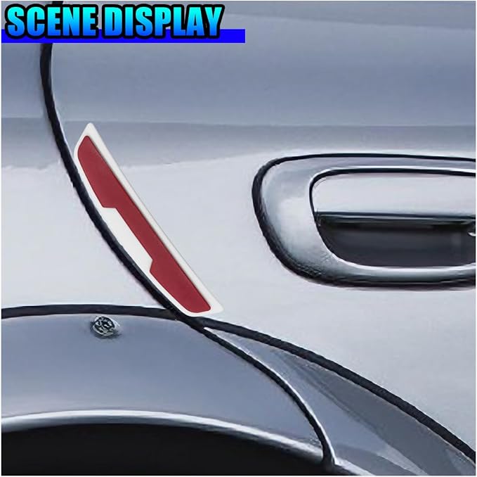 Craedli 4PCS Car Door Edge Guards Protector, Anti-Scratch Car Door Self Adhesive Anti-Collision Trim Strip Auto Side Door Protector, Universal Auto Body Bumper Guard for Cars SUV Truck (White&Red)