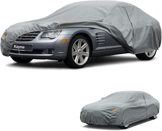 Kayme Heavy Duty Car Cover Custom Fit Chrysler Crossfire(2003-2008), Waterproof All Weather for Automobiles, Full Exterior Covers Sun Rain UV Protection.