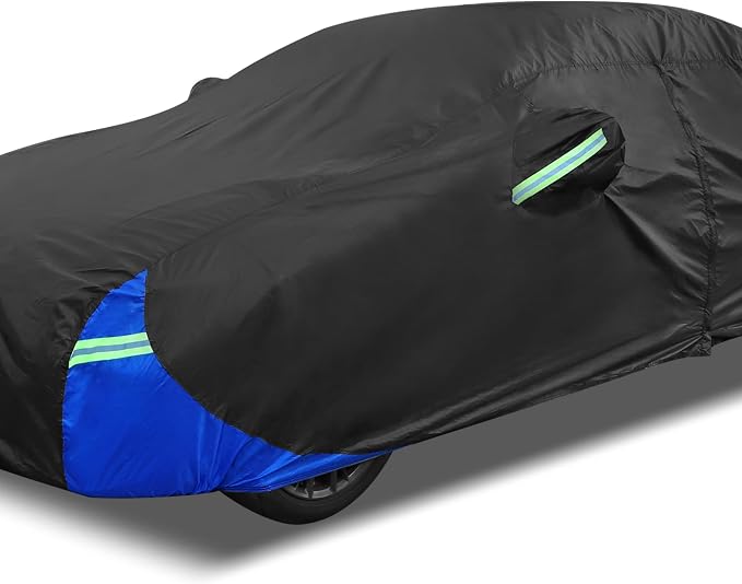 X AUTOHAUX 3XXL Car Cover Waterproof Snowproof All Weather for Car Outdoor Full Car Cover Rain Sun Protection Universal Fit for Sedan 194"-208"