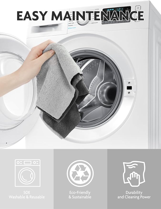 Fantasticlean Microfiber Cleaning Cloth Roll- 75 Sheets, 12" x 12"(Dimgrey) | Super Absorbent, Lint-free, Tear-away Microfiber Towel Roll, for All-Purpose Cleaning, Reusable Alternative to Paper Towels