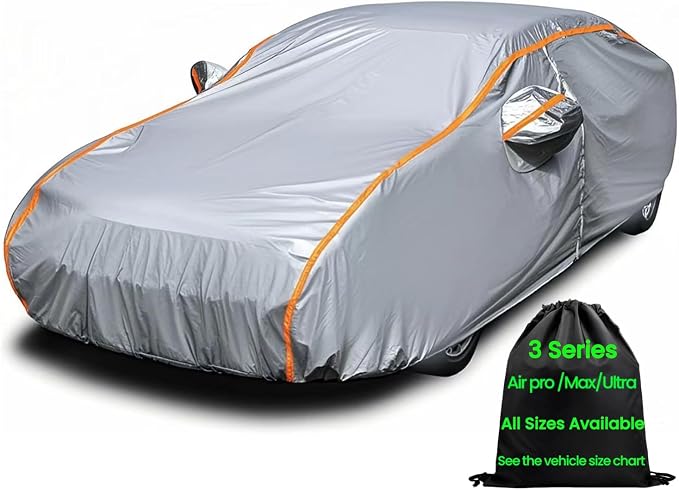 Small Car Cover for Automobiles All Weather Waterproof Carpa para Carro Full Exterior Covers Fit Tesla Model 3 Honda Civic Mercedes c300 BMW M3 Fit All Sedan 178"~186"