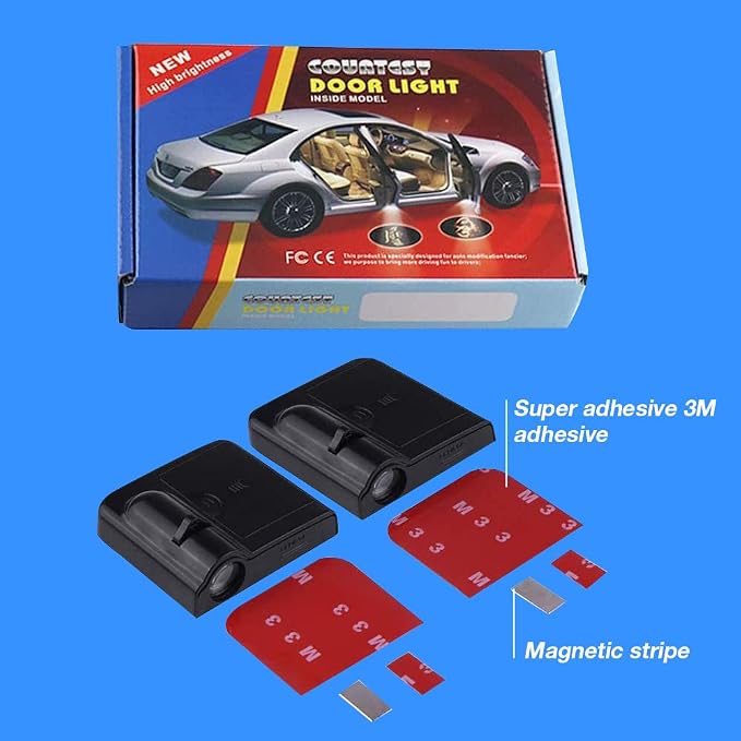 2 PCS Car Door Lights Logo Projector Skull Skeleton Universal Wireless Car Door Led Projector Lights Car Door Welcome Logo Projector Lights for All Cars/Motorcycle Shadow Laser Projector