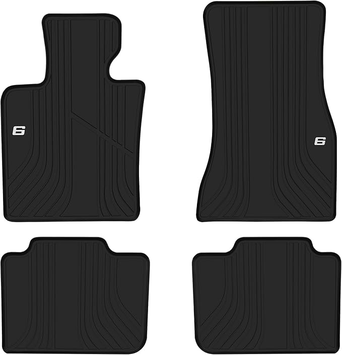 Car Floor Mats Custom Fit for BMW 6 Series GT(G32) 2017-2026 Black Rubber Auto Liner Mats All Weather Protection Heavy Duty Odorless