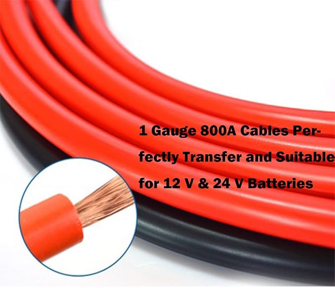 Heavy Duty Booster Jumper Cable1 Gauge x 25 Ft. x 800A Heavy Duty for Car Van Truck G8251C