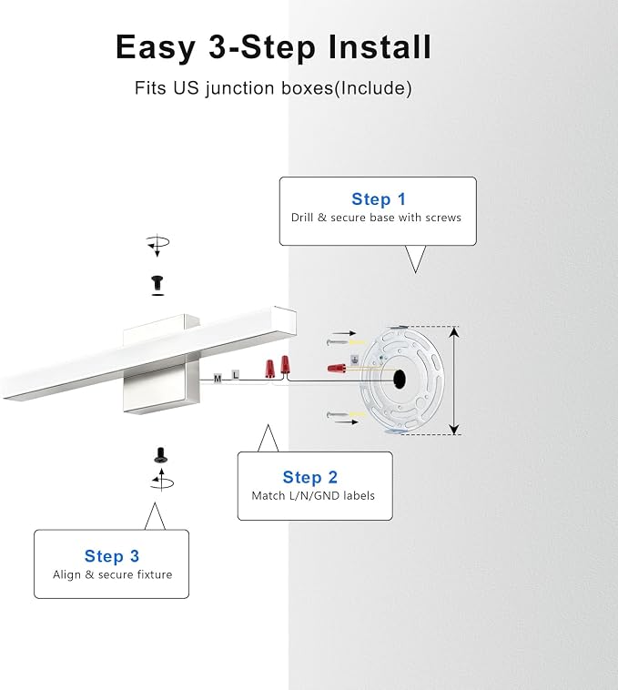 IZORRO Modern Bathroom Vanity Light 40 inch, Rotatable, 32W Dimmable Led Bathroom Light Fixture Over Mirror, Chrome Vanity Light Bar (Cool White 6000K)