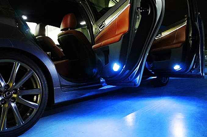 iJDMTOY Full LED Side Door Courtesy Light Assy Compatible With Lexus IS ES GS LS RX GX LX; Compatible With Toyota Avalon Sienna Venza Camry Prius 4Runner, Powered by 18-SMD Ultra Blue LED
