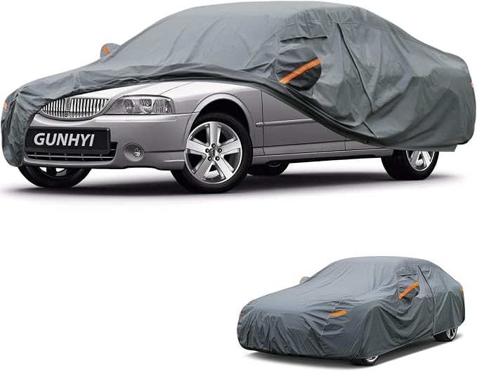GUNHYI Premium Car Cover Custom Fit Lincoln LS, 16 Layers Heavy Duty Car Cover Waterproof All Weather with Zipper Door for Sun Rain Snow Dust Uv Protection