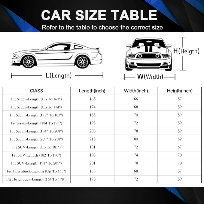 GUNHYI SUV Car Cover for Automobiles All Weather Waterproof, Universal Fit Kia Soul, Honda HRV/Element, Subaru CrossTrek, Hyundai Kona, Ford EcoSport, Jeep Renegade, Mazda CX-30 etc.