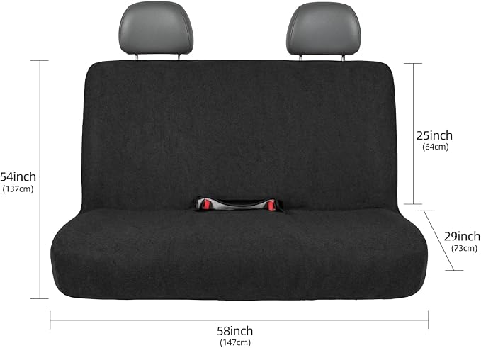 Waterproof Car Seat Cover Bench Black Full Size Universal Fits Car Sweat Towel for Trucks SUV Van Rear Car Seat Protector Protector Cloth Seats Pack of 1