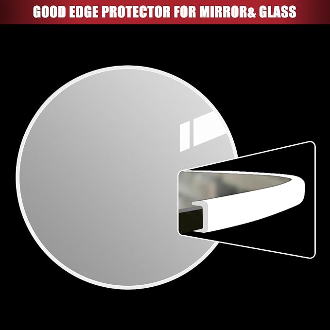 Rubber Edge Trim, Flexible Baby Proof Edge Trim for Sharp Edge, 1/4"(6mm) U Channel Edge Protector, Self-Adhesive Edge Guards for Plywood, Glass, Flexi-Glass, 10Ft, White, Silicone Material