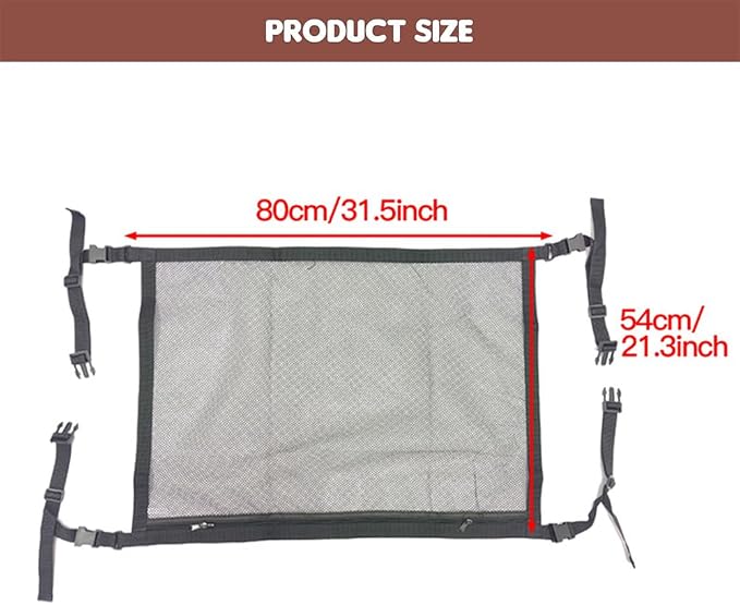 Car Ceiling Cargo Net for Buick Envision Plus 2021-2026 Car Roof Storage Mesh Bag Adjustable Roof Storage Organizer Double-Layer Mesh Pocket Accessories