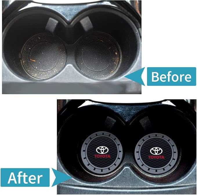 Car Cup Holder Coaster Compatible with Toyota Avalon Camry Prius Avalon Corolla RAV4 Highlander, Auto Cup Holder Insert Coaster, 2PCS