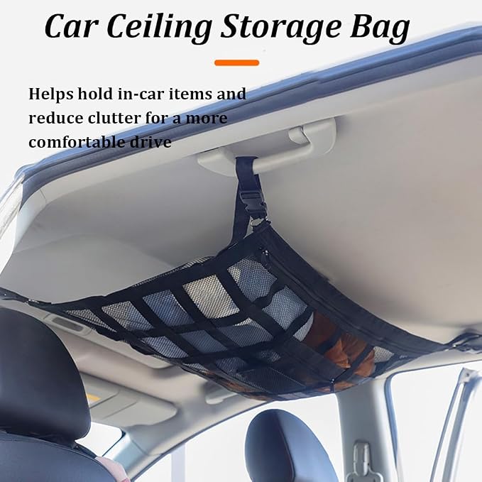 Car Ceiling Cargo Net for Lexus GX 470 LX 470 LX570, Car Overhead Storage Mesh Organizer, Adjustable Buckle Roof Storage, Auto Cargo Organizer, Interior Accessories,70 * 50
