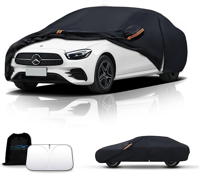 Car Cover Outdoor Sedan Covers(Length up to 185 inch) Universal Fit for Mitsubishi Mirage,BMW 2 Series,Genesis G70,Honda Insight,Toyota Yaris iA,Audi A3,Lexus HS,IS,etc,Size A1(See Size Chart)