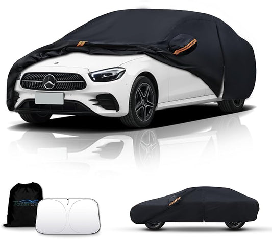 Car Cover Outdoor Sedan Covers(Length up to 185 inch) Universal Fit for Mitsubishi Mirage,BMW 2 Series,Genesis G70,Honda Insight,Toyota Yaris iA,Audi A3,Lexus HS,IS,etc,Size A1(See Size Chart)