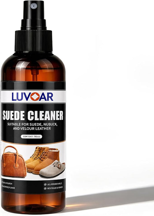 Leather Suede Cleaner, Leather Cleaner and Restore for Suede Shoes, Boots, Jackets, Bags, Purses & Furniture-16oz