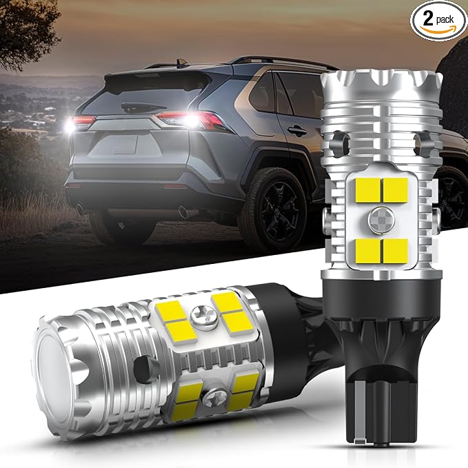 LASFIT 921 LED Reverse Backup Light Bulbs Fit for 2006-2025 Toyota RAV4, 6000K Cool White Super Bright OEM 912 W16W Replacement, 2 pcs