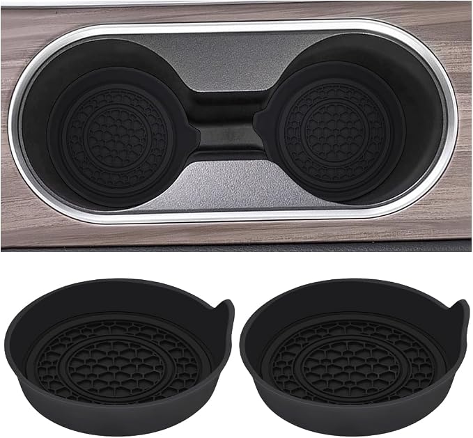 Mandark Car Cup Holder Coaster, 2.75 Inch Non-Slip Vehicle Cup Holder Insert Mats, Dustproof Automotive Interior Console Cup Insulated Pads Accessories, Universal for SUV, Sedan, Truck (Black)