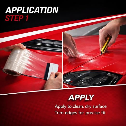 ArmorDillo Temporary Paint Protection Film 3" x 100', Clear Adhesive Car, Bike, Auto Paint Protect Film Tape, Perfect for First-Time Users, Clear PPF, for Track Day, Road Trips, Free Utility Knife