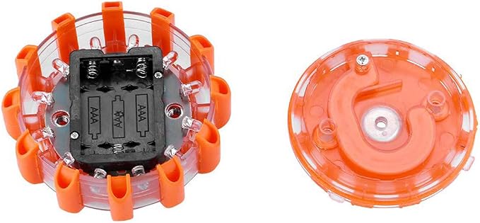 3 Pack LED Road Flares Flashing Warning Light Roadside Flare Emergency Disc Beacon, Magnetic Base for Car or Marine Boat