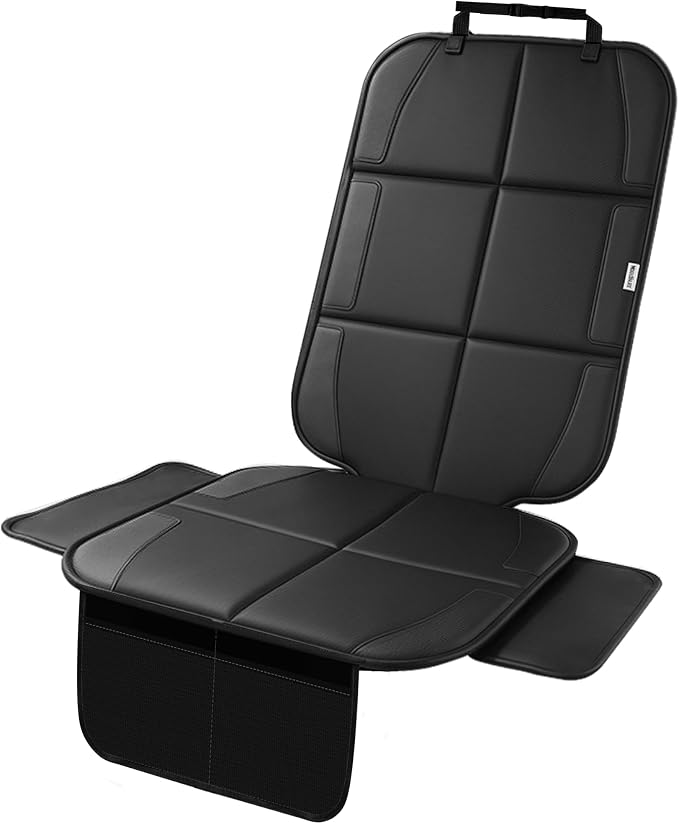 Meolsaek Car Seat Protector for Child Car Seat，600D Waterproof Car Seat Cover，Thickest Padded Non-Slip Fabric for Child and Pet with Pockets (1 pc)
