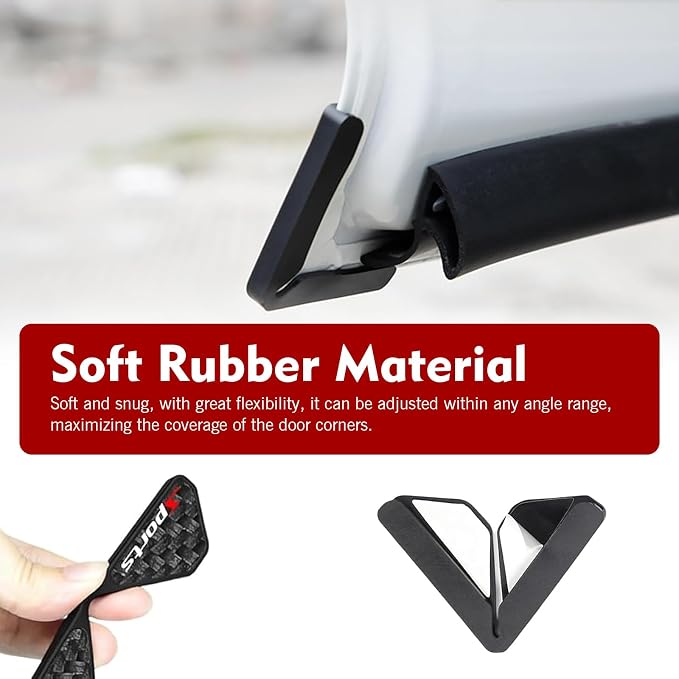 2PCS Car Door Edge Guards, Carbon Fiber Sport Car Door Corner Guards, Anti-Collision Door Corner Protector Trim, Self-Adhesive Auto Corner Protect Sticker, Universal Decor Accessories