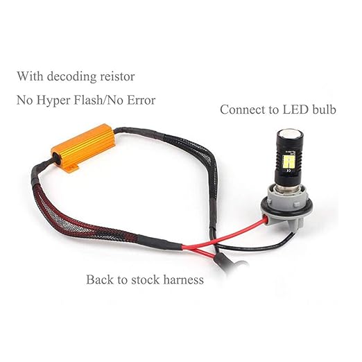 O-NEX BAY15d 1157 LED Load Resistor Kit 50W 8ohm Turn Signal Bulb Relay Harness Adapter Anti Flicker Error Decoder Warning Canceller