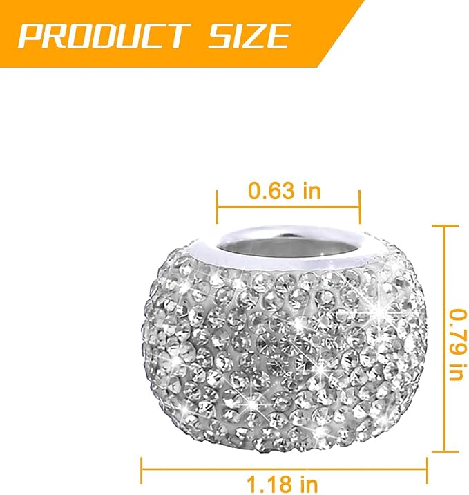 4PCS Bling Car Headrest Collars, Crystal Rhinestone Vehicle Head Rest Collars Decorative Rings, Diamond Automotive Seat Interior Charms Accessories, Universal for SUV, Sedan, Truck (White)