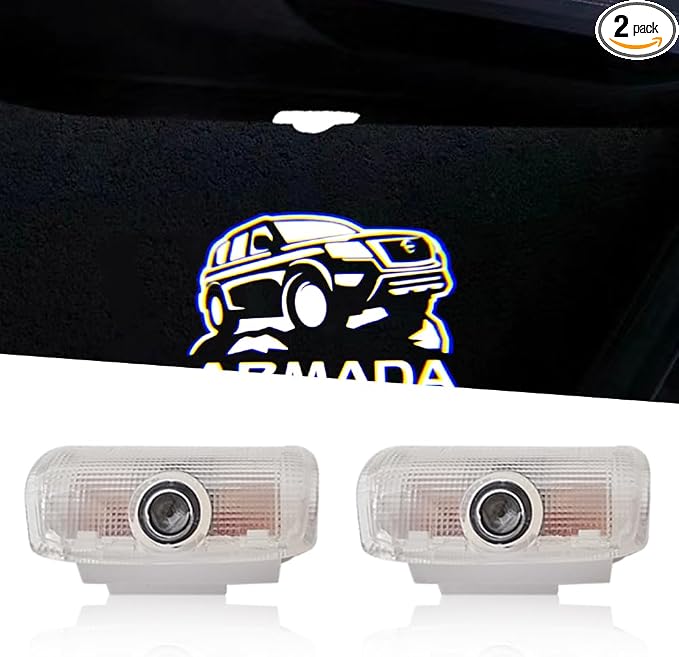2PCS Non-Fading LED Car Door Logo Lights Projector Compatible with Armada 2017-2022 Puddle Lights Ghost Shadow Light Kit Car Accessories (Armada)