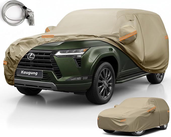 Kaugung Custom Fit Car Cover for Lexus GX GX460 GX470 GX550 (2002-2026), Heavy Duty All Weather Waterproof Outdoor SUV Cover with Driver Door Zipper, Mirror Pockets & Air Vents