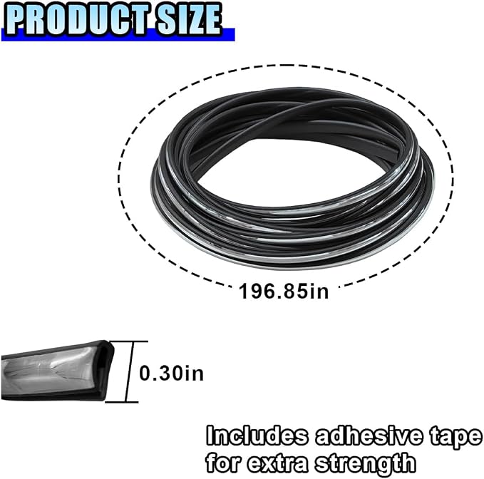 16FT/5M Car Door Edge Guards - U Shape Electroplated Glossy Rubber Door Edge Trim Seal Protector - Self-Adhesion Car Scratch Protection Guards for Sharp Edge, Doors, Sheet Metal (Silver)