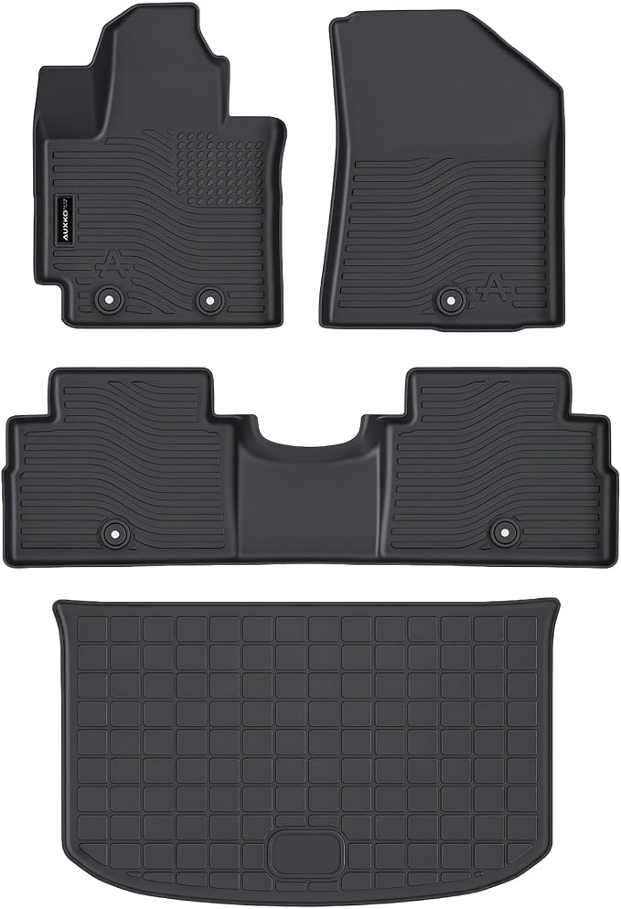 Auxko All Weather Floor Mats Cargo Mat Fits for Kia Soul 2014-2019 TPE Liners All Season Accessories Guard Odorless Anti-Slip Floor Liners Trunk Tray