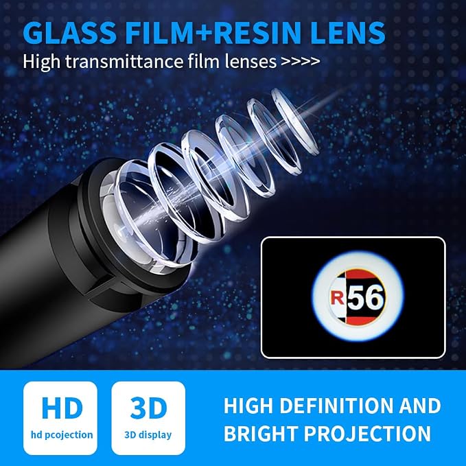 2 pcs LED Car Door Logo Lights Courtesy Projector Laser Puddle lamp Ghost Shadow Light Accessories Compatible with r55/r56/r57/r58/r59/r60/r51/f54/f56/f55/f60 (04)