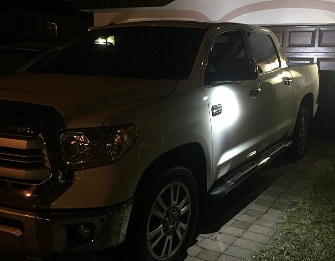 iJDMTOY Xenon White 18-SMD Full LED Under Side Mirror Puddle Lights Compatible With Toyota 2007-2021 Tundra Sequoia