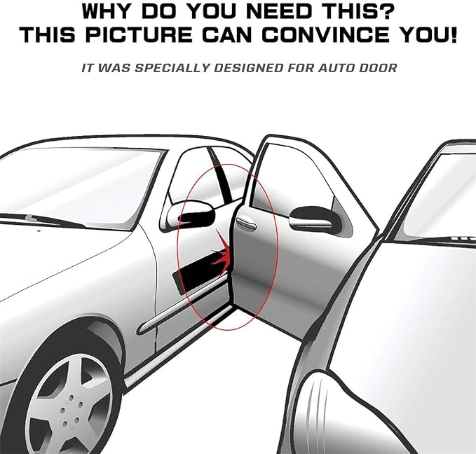 MYFAMIREA 49Ft(15M) Long Car Door Edge Guards, U Shape Edge Trim Rubber Seal Protector Car Door Protection Anti-Collision Rubber Clips Easy to Cut No Need Adhesive Fit for Most Vehicles| Black