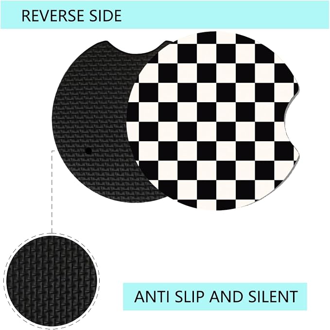 Car Cup Holder Coaster, Neoprene Universal Non-Slip Cup Holders, Car Accessories Interior for Women and Man Interior Sets 2 Pack (RYD-BD13)