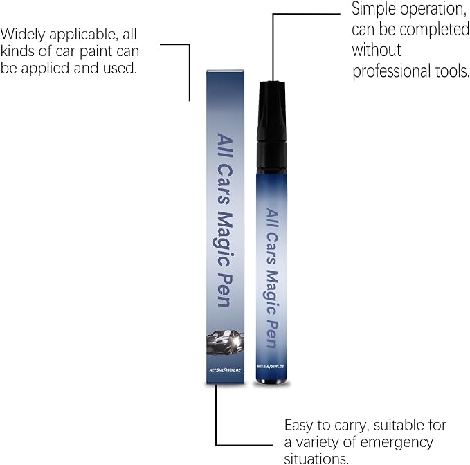 All Cars Magic Pen,Scratch Remover Pen,Black Car Paint Scratch Repair 2pcs | Quick Fix for Scratches and Paint, Fits All Car Colors,Lightweight and Fast,Long-Lasting,Effective Performance