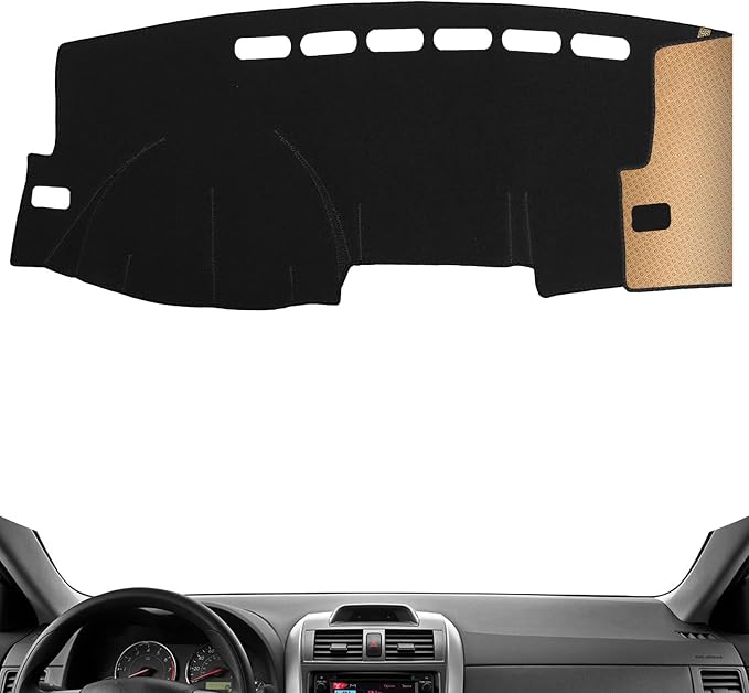 Dash Cover, Anti-Glare, Sun Protection, Dustproof, UV-Proof, Dashboard Covers, Interior Car Accessorie Fit for 2009-2013 to-yota Corolla, Black