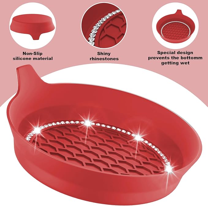 4 PCS Car Cup Coasters, Universal Cup Holder Coaster for Car Accessories, Bling CupHolders Insert for Women Non-Slip Silicone Car Cup Holder Coasters