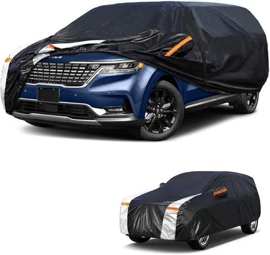 Minivan Car Cover for Kia Carnival MPV/Sedona 1998-2026 100% Waterproof All Weather, Heavy Duty Outdoor Full Exterior Covers Rain Sun Wind UV Protection.