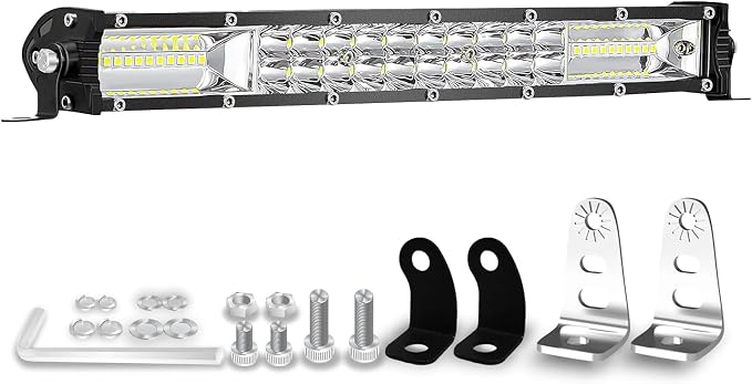 LED Lights Bars Kits (4) 12 Inch Slim LED Light Bars with Wiring Harness 120W 10000lm 12V 24V Tractor Truck Bumper Work Off Road LED Lights Pods for ATV Pickup Golf Cart RV