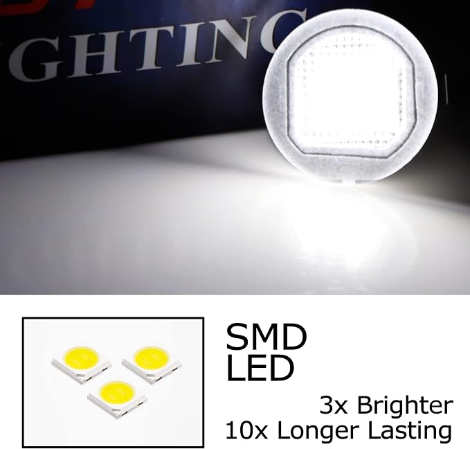 iJDMTOY White 18-SMD Full LED Under Side Mirror Puddle Lights Compatible With 2019-up Chevrolet Silverado Suburban/Tahoe, GMC Sierra Yukon, Cadillac Escalade, etc