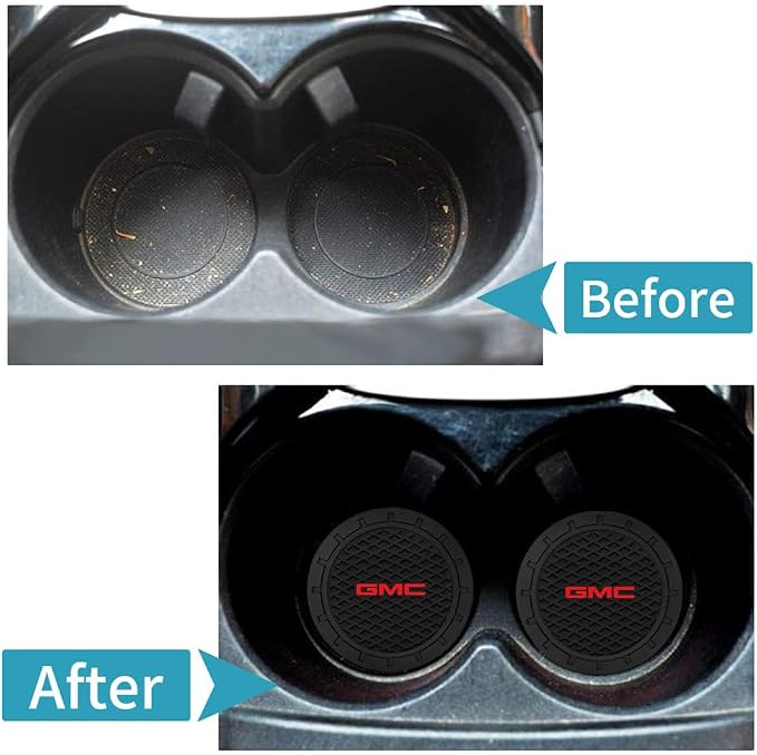Car Cup Holder Coasters Compatible with GMC Sierra Denali Canyon Terrain Yukon Jimmy Acadia Series,Black