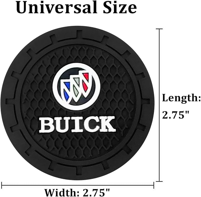 Car Cup Holder Coaster for Buick Universal Non-Slip Cup Holder Insert Coaster Car Interior Accessories,Black 2PCS