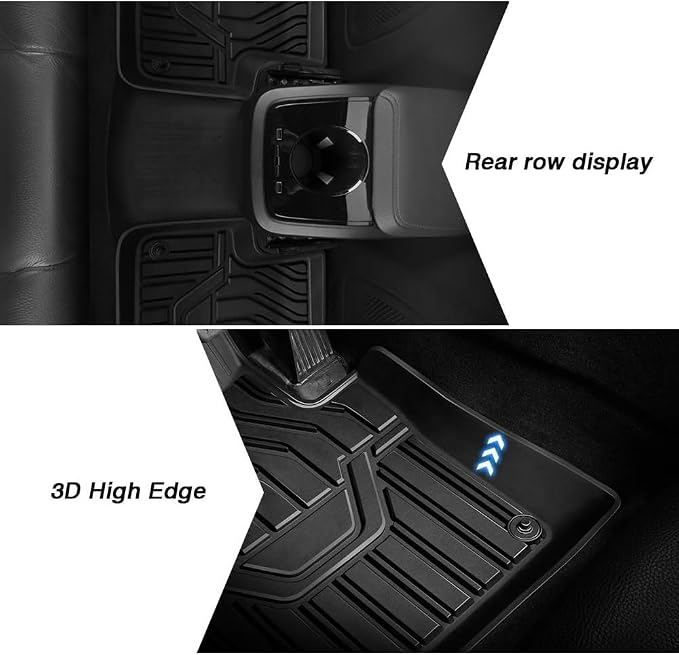 Mixsuper XC60 Floor mats-Floor mat for Volvo XC60 2018-2026(Not for Hybrid or PHEV),All Weather TPE Rubber Floor Liners Protection for XC60 Accessories,2 Row Anti-Slip Car Mats, Black