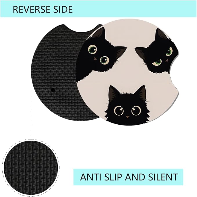Car Cup Holder Coaster, Neoprene Universal Non-Slip Cup Holders, Car Accessories Interior for Women and Man Interior Sets 2 Pack (RYD-BD03)