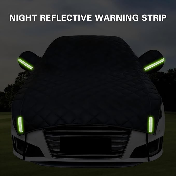 Hail Protector Car Cover Custom Fit for SUV Jeep-Length (181 to 205In),5-Layer Anti-Hail Thickened Car Covers Waterproof All-Weather UV/Wind/Snow Outdoor Protection with Reflective Strip,Black