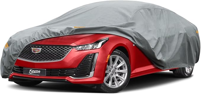 Kayme Heavy Duty Car Cover Custom Fit Cadillac CT5 CT6 XTS Waterproof All Weather for Automobiles, Full Exterior Covers Sun Rain UV Protection.（Deliver About 3-10 Days）